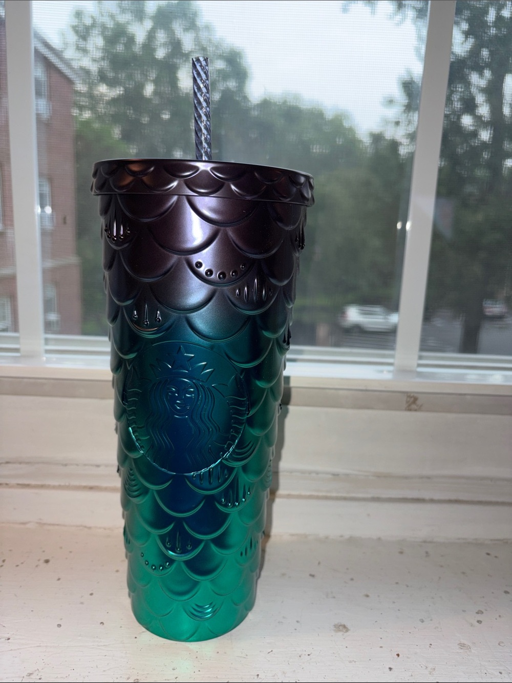 Starbucks Ombre Mermaid Scale Tumbler - Teal to Purple Shimmer